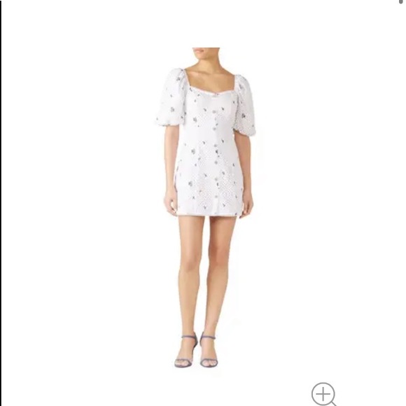 SAYLOR Revolve Size XL DINA Dress White Cotton Eyelet Balloon Sleeve Floral $288 - Picture 8 of 16